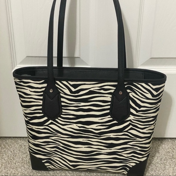 NWT❣️MICHAEL Kors Eva Small Top Zip Tote Black Multi Zebra - Picture 5 of 5